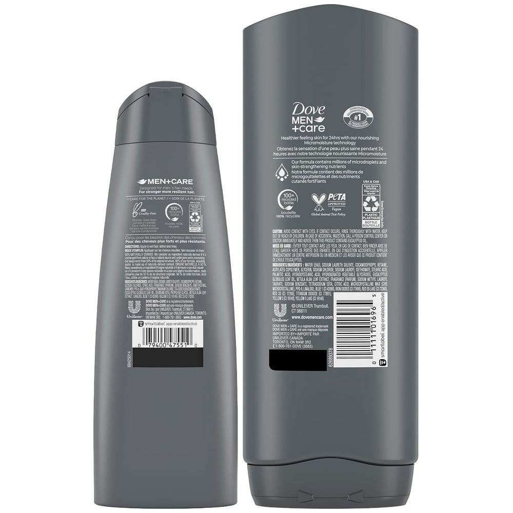 Dove Men+Care shampooing-2-en-1-eucalyptus-bouleau: cheveux propres et faciles à coiffer.