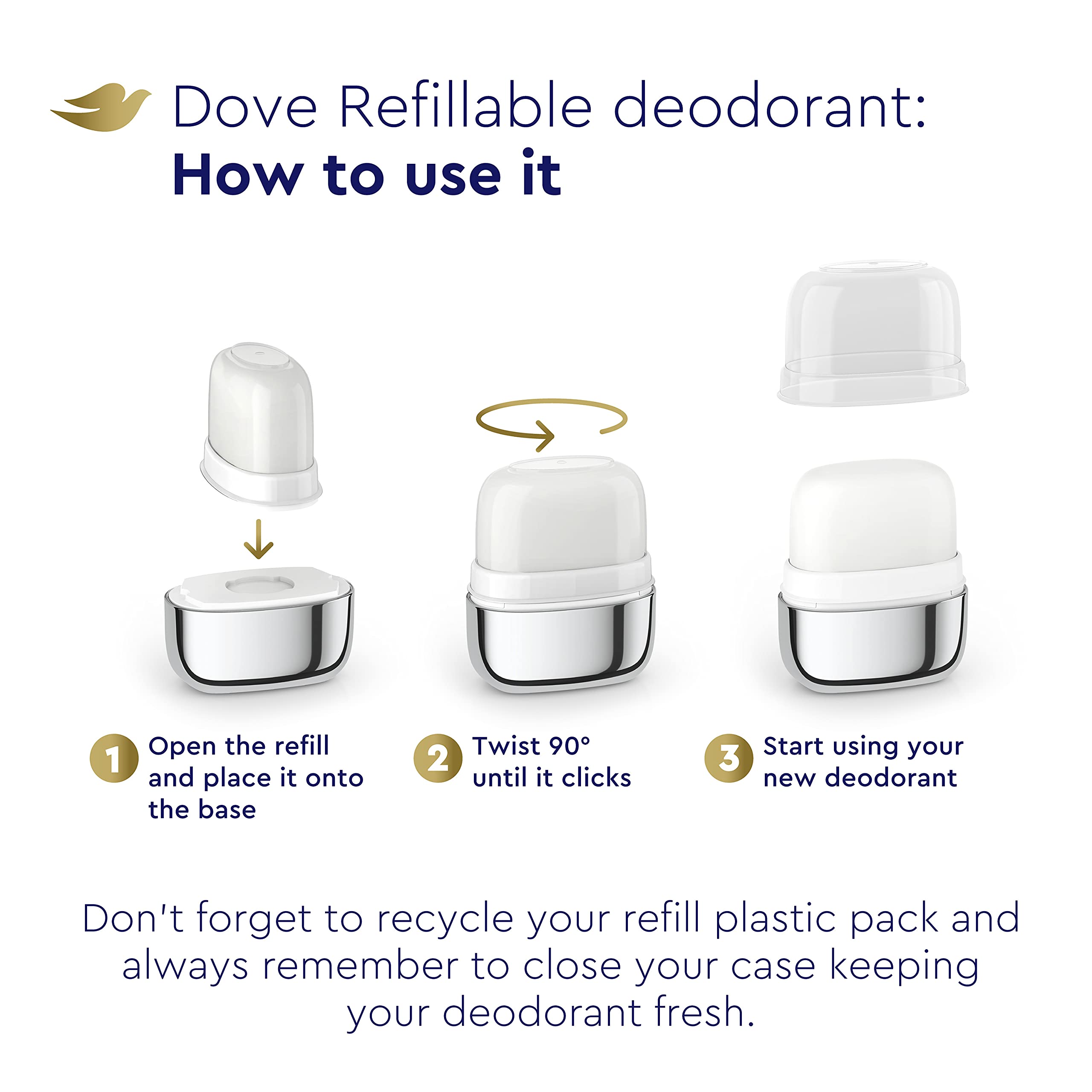 Dove hydratants inclus pour peau douce et confortable.