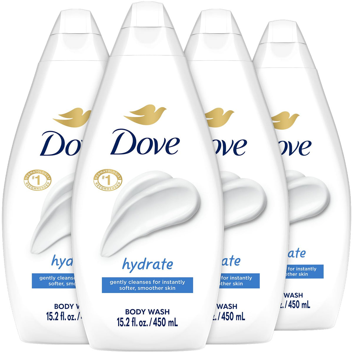 Dove Hydrate – bouteille douche prête à l’emploi pour peau hydratée et douce.