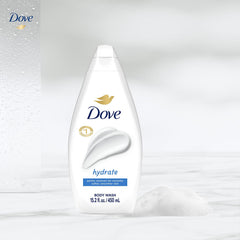 Dove Hydrate – emballage en plastique recyclé soutenant l’usage responsable.