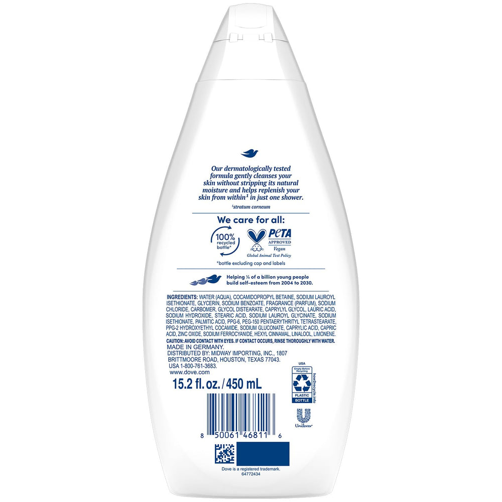 Mousse riche Dove Hydrate pour une expérience douche plus douce.