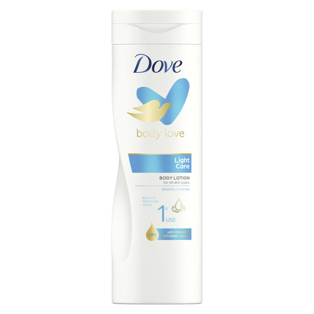 Lotion Dove hydro-nourrissante dans sa bouteille, hydratation durable pour peau douce.