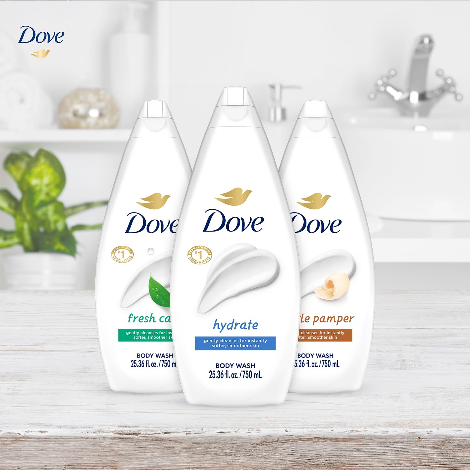 Ingrédients Dove: lipides et glycérine pour nourrir et revitaliser la peau.