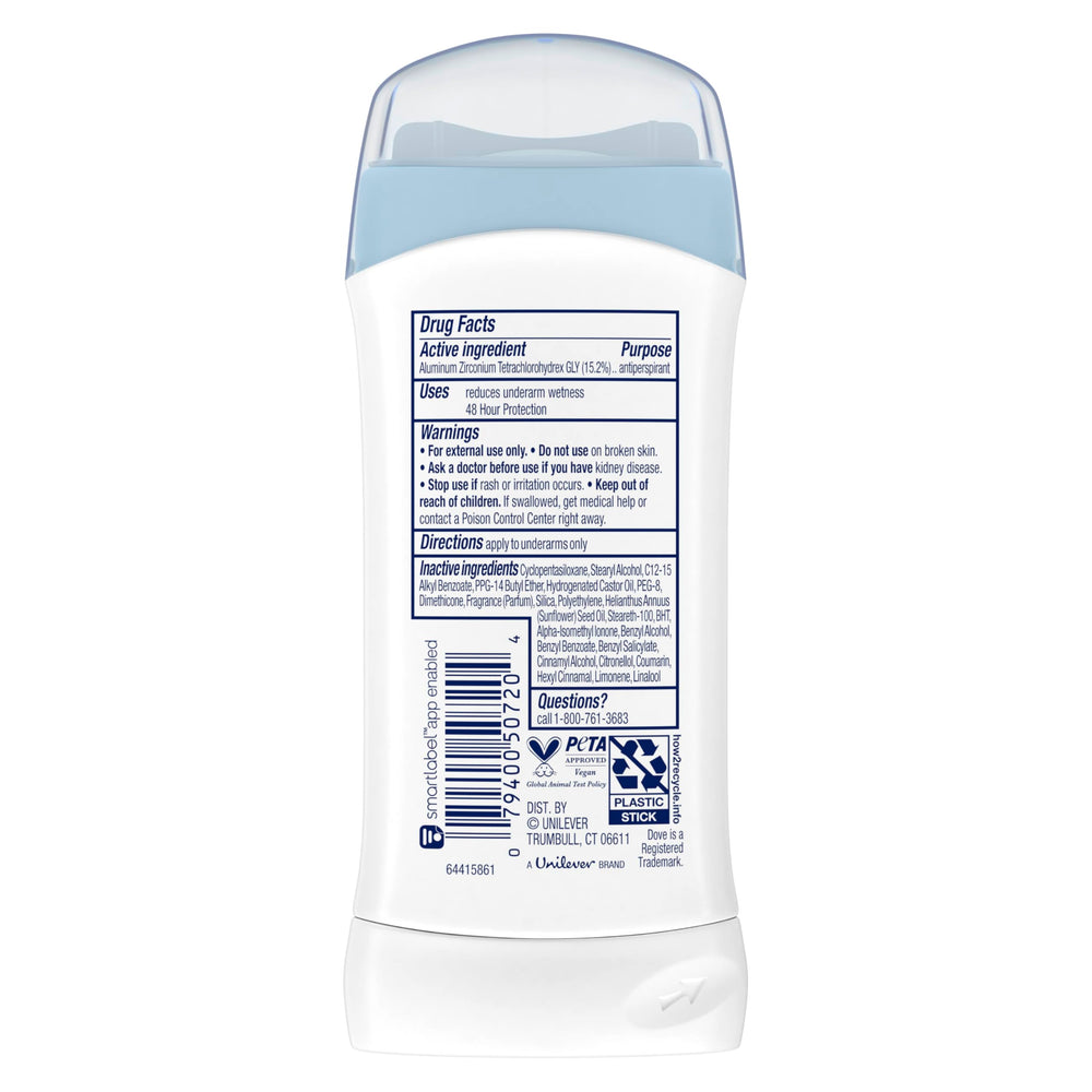 Dove Invisible Solid glisse douce dans l'application sur peau propre.