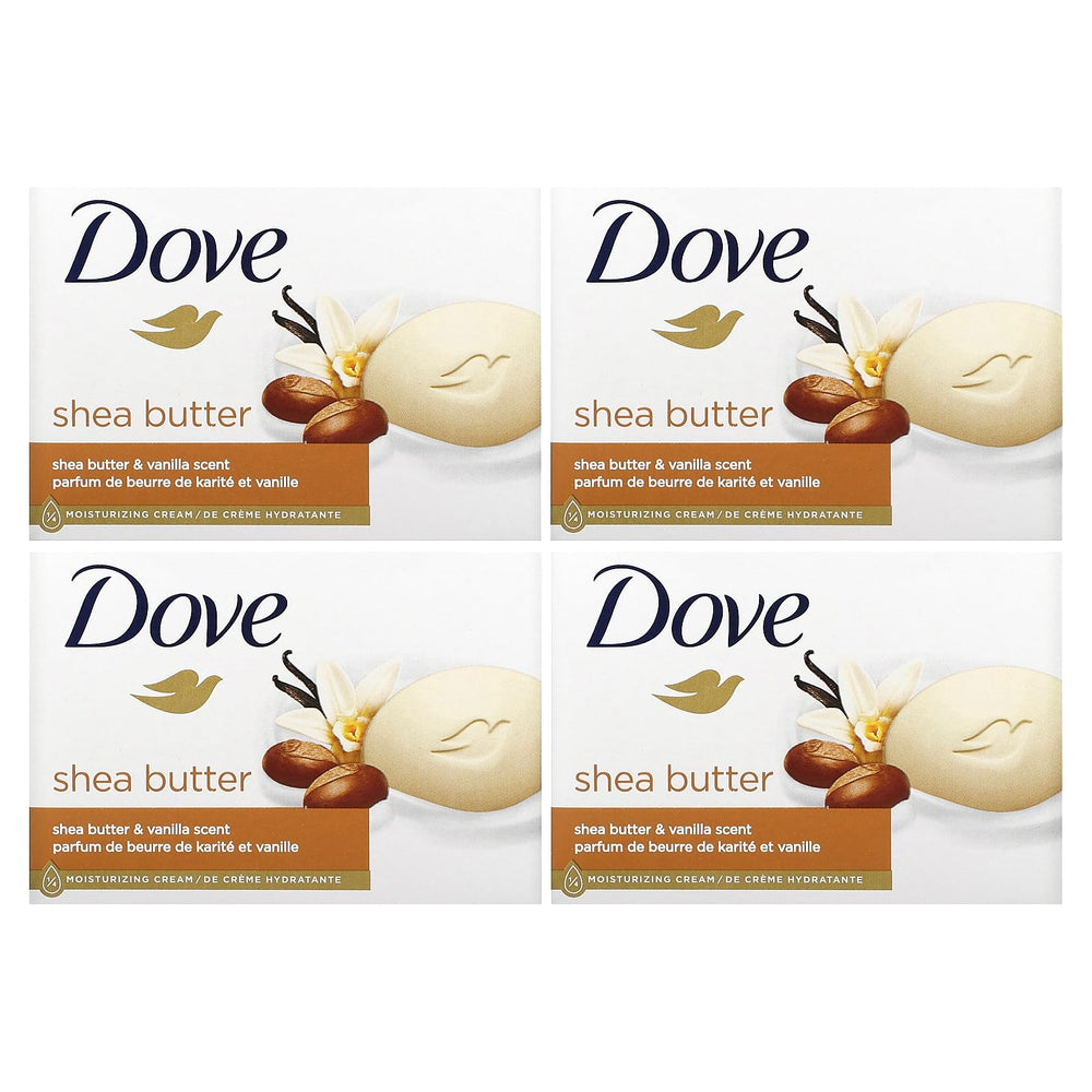 Savon Dove Karité doux emballage, présentation du savon pour une routine hydratante.