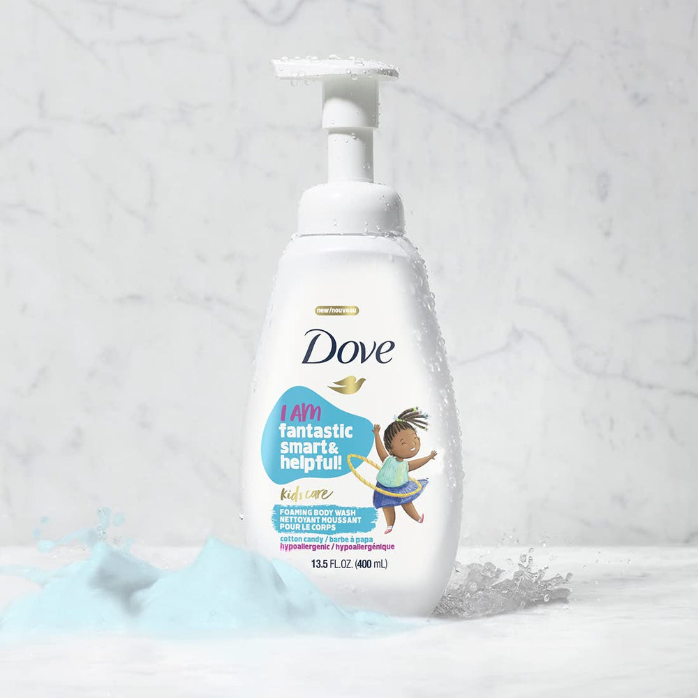 Texture mousseuse Dove Kids Care, application facile pour les petits.
