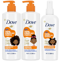 Dove Kids Shampoing Boucles Karité Coco, démêlage en douceur pour cheveux bouclés.