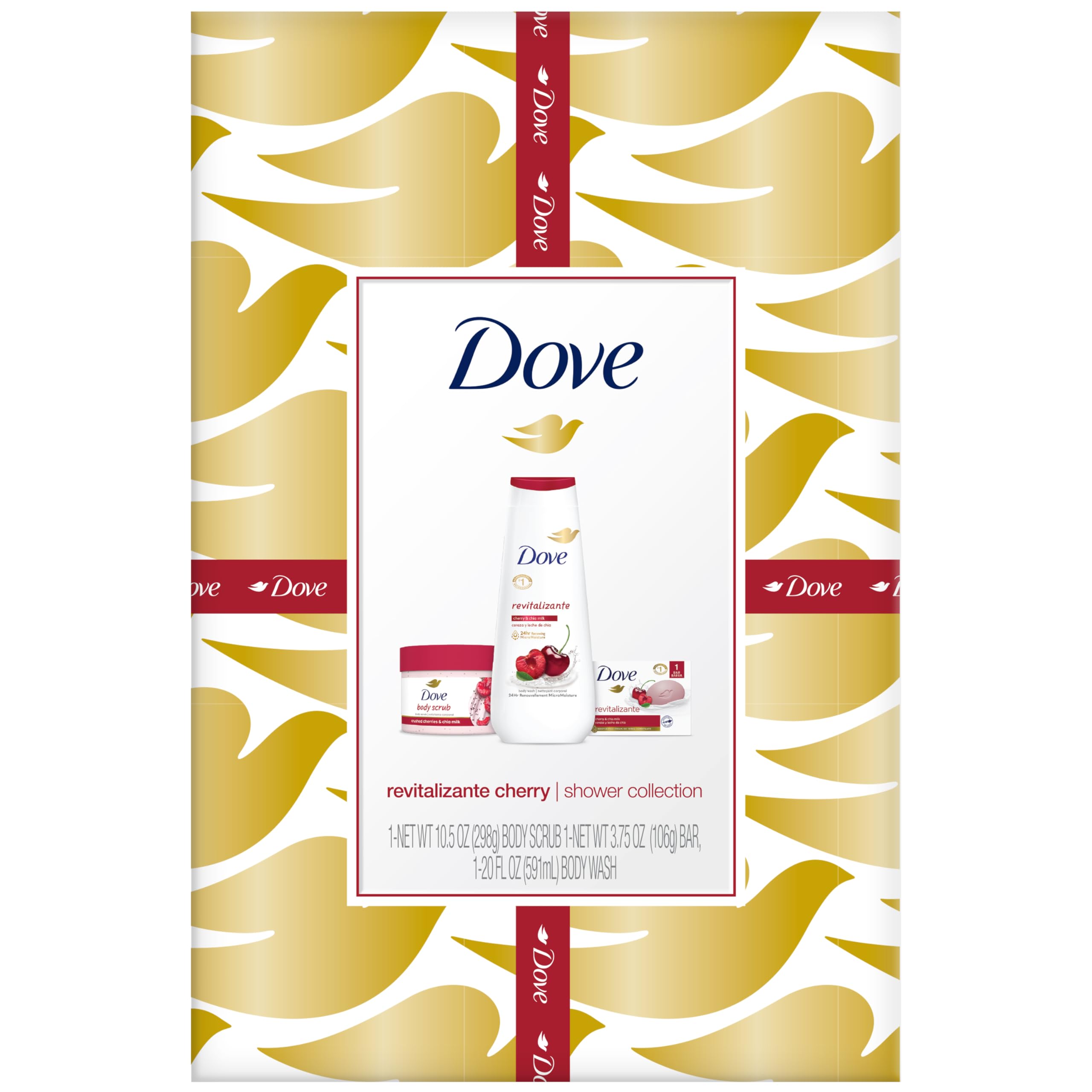 Dove Lait Corps Cerise-Chia – bouteille du gel douche hydratant et douceur.