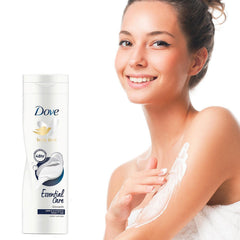Dove Lotion Corps, application douce à masser sur les zones sèches.