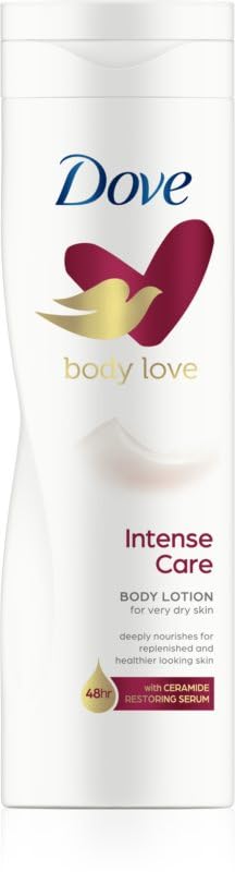 Lotion Dove Nutrition Intense 250 ml, pack de 3, hydratation durable pour peau sèche.