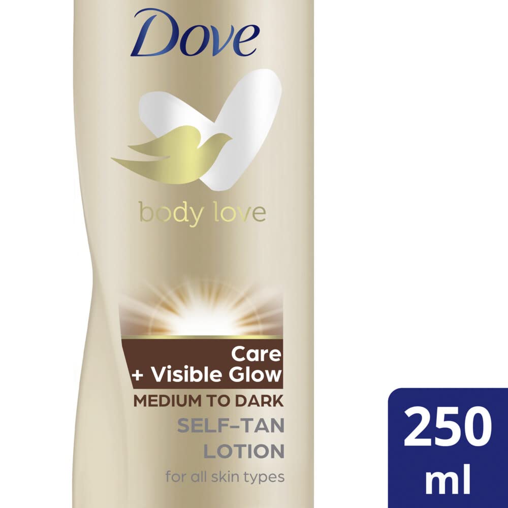 Dove Visible Glow Dark applique mains pour une peau lumineuse.