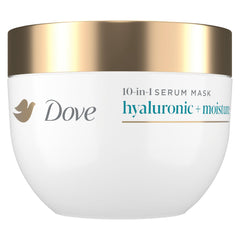 Dove Masque Hyaluronique Hydratant en bouteille pour cheveux hydratés.