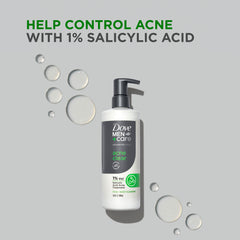Dove Men+Care Acne Clear, flacon dans la douche prêt à l'utilisation.