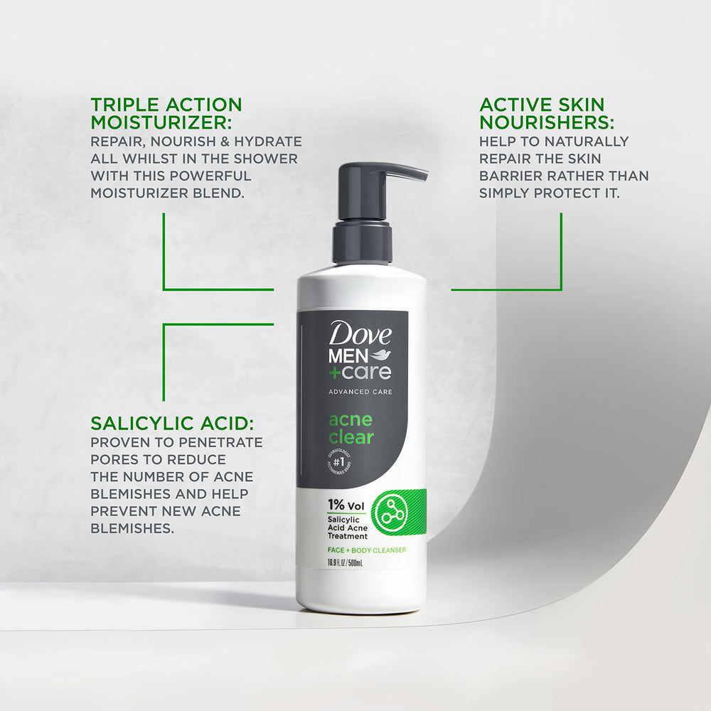 Dove Men+Care Acne Clear, étiquette certifiée sans cruauté par PETA.