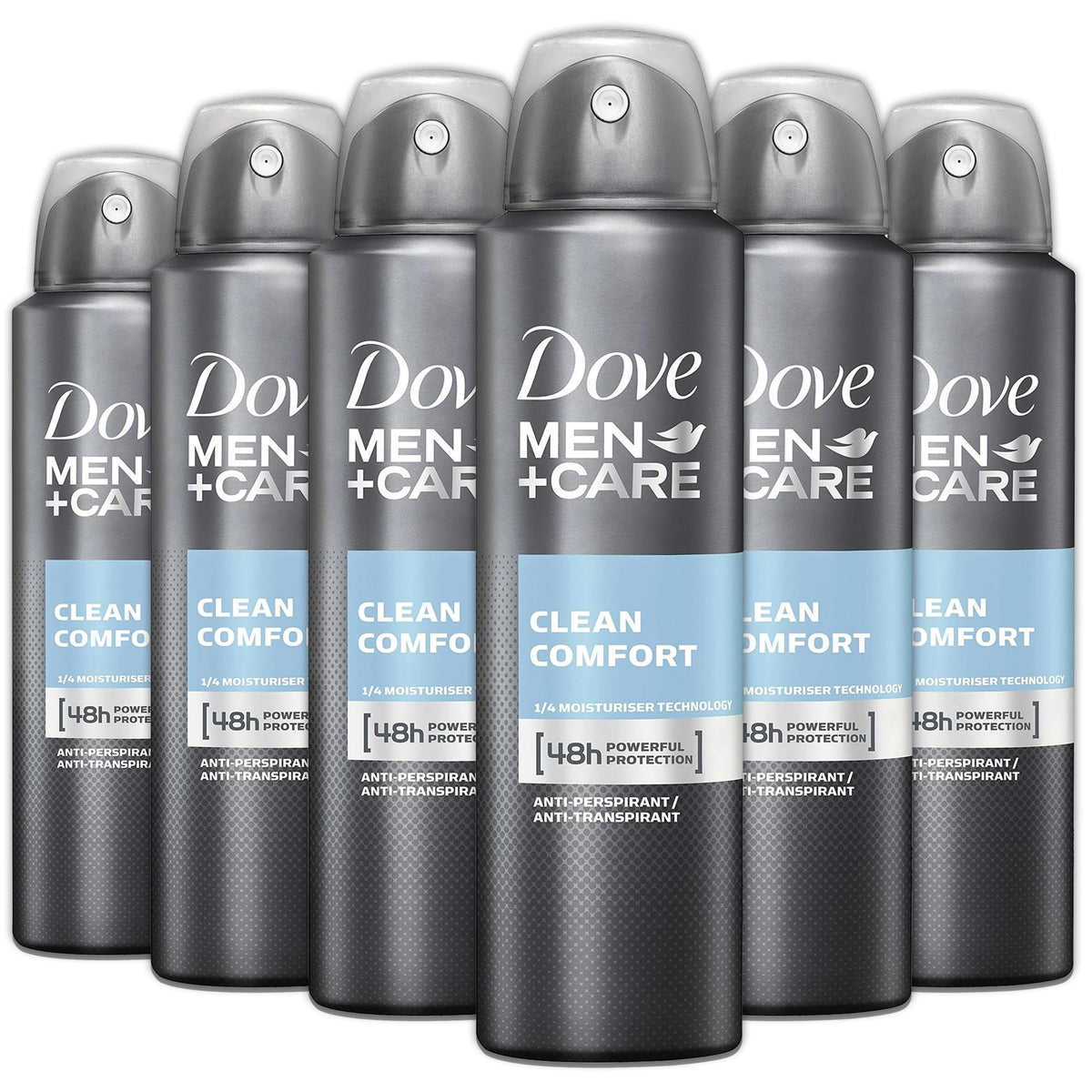 Dove Men+Care aérosol, paquet de 6, fraîcheur durable toute la journée.