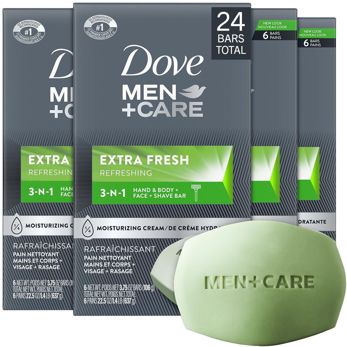Dove Men+Care Extra Fresh lot 4, emballage pratique.
