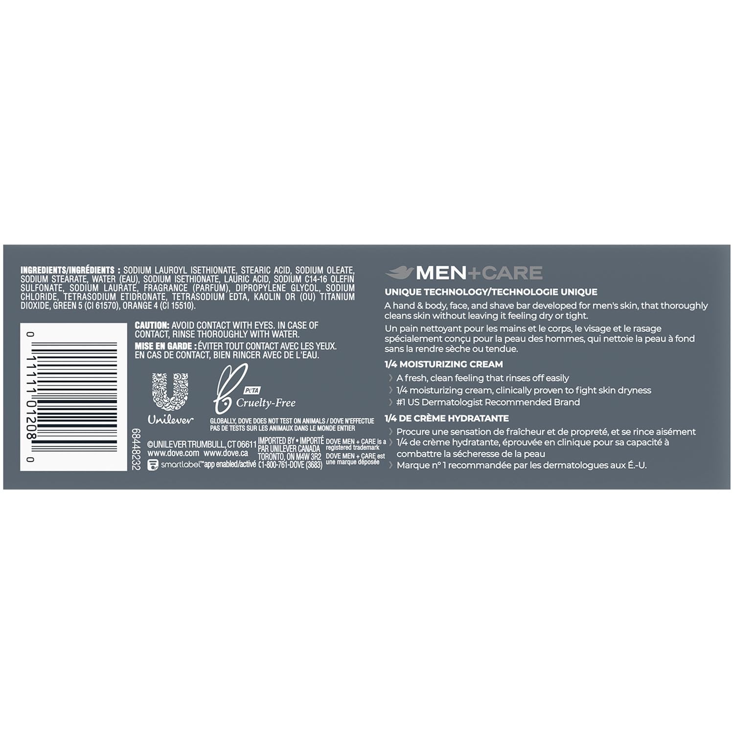 Texture crèmeuse de Dove Men+Care Extra Fresh pour hydratation.