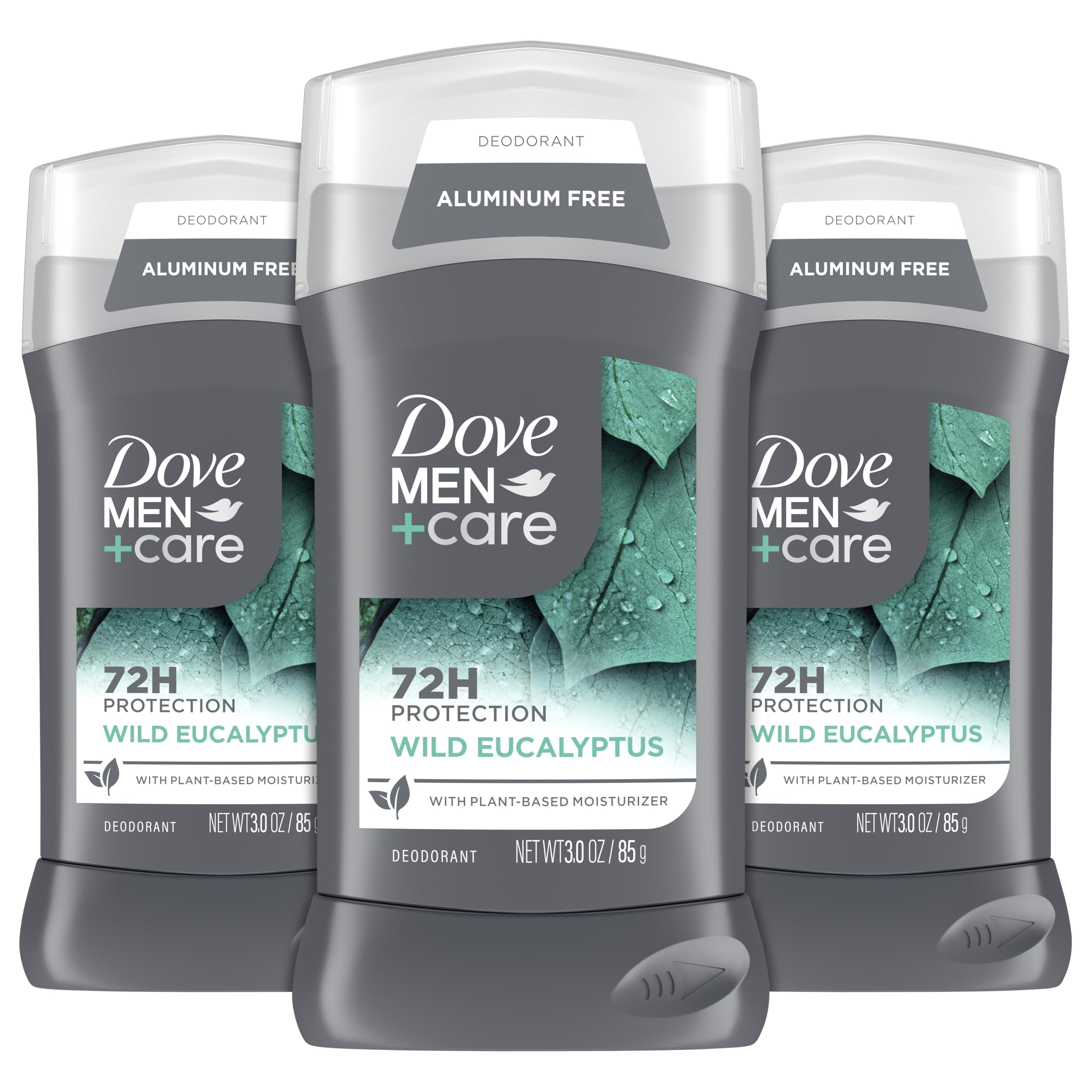 Bâton Dove Men+Care Eucalyptus Sauvage pour une fraîcheur durable.