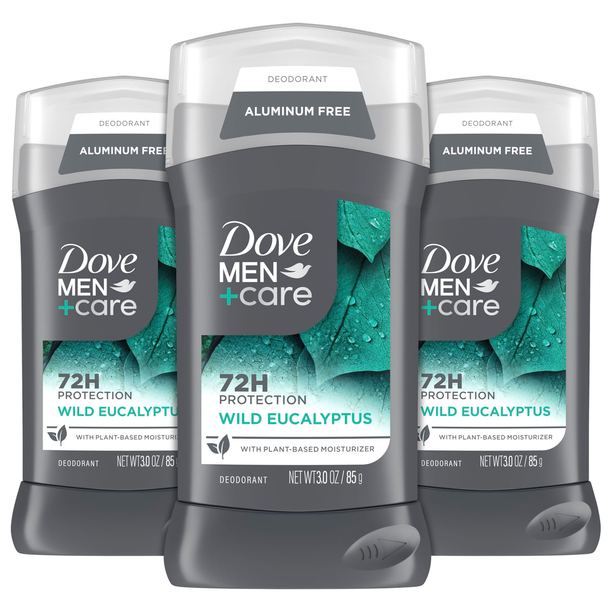 Bâton Dove Men+Care Eucalyptus Sauvage pour une fraîcheur durable.