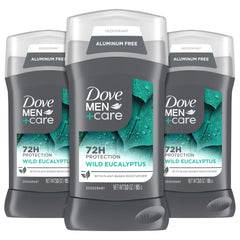 Bâton Dove Men+Care Eucalyptus Sauvage pour une fraîcheur durable.