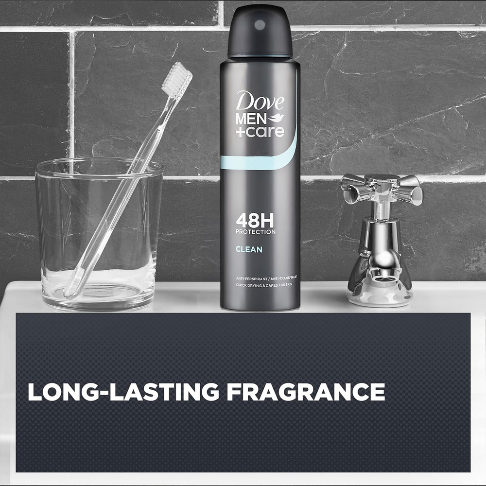 Dove Men+Care Classic Spray, lot de 6 pour rester protégé au bureau, salle de sport et voyage.