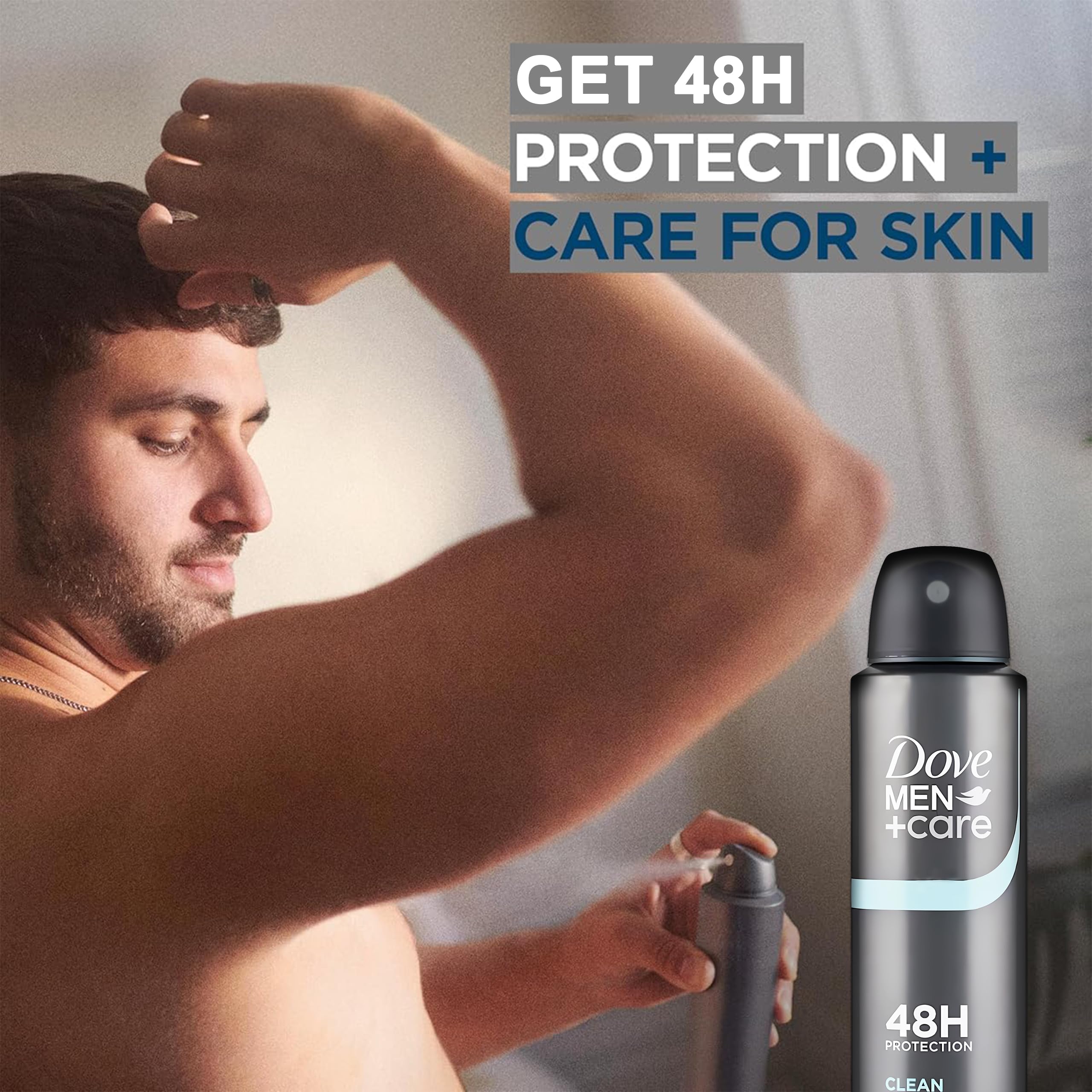 Dove Men+Care Classic Spray, senteur classique qui prolonge la fraîcheur en journée.