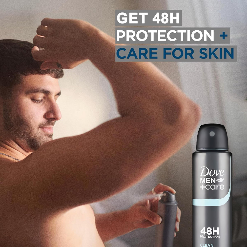 Dove Men+Care Classic Spray, senteur classique qui prolonge la fraîcheur en journée.