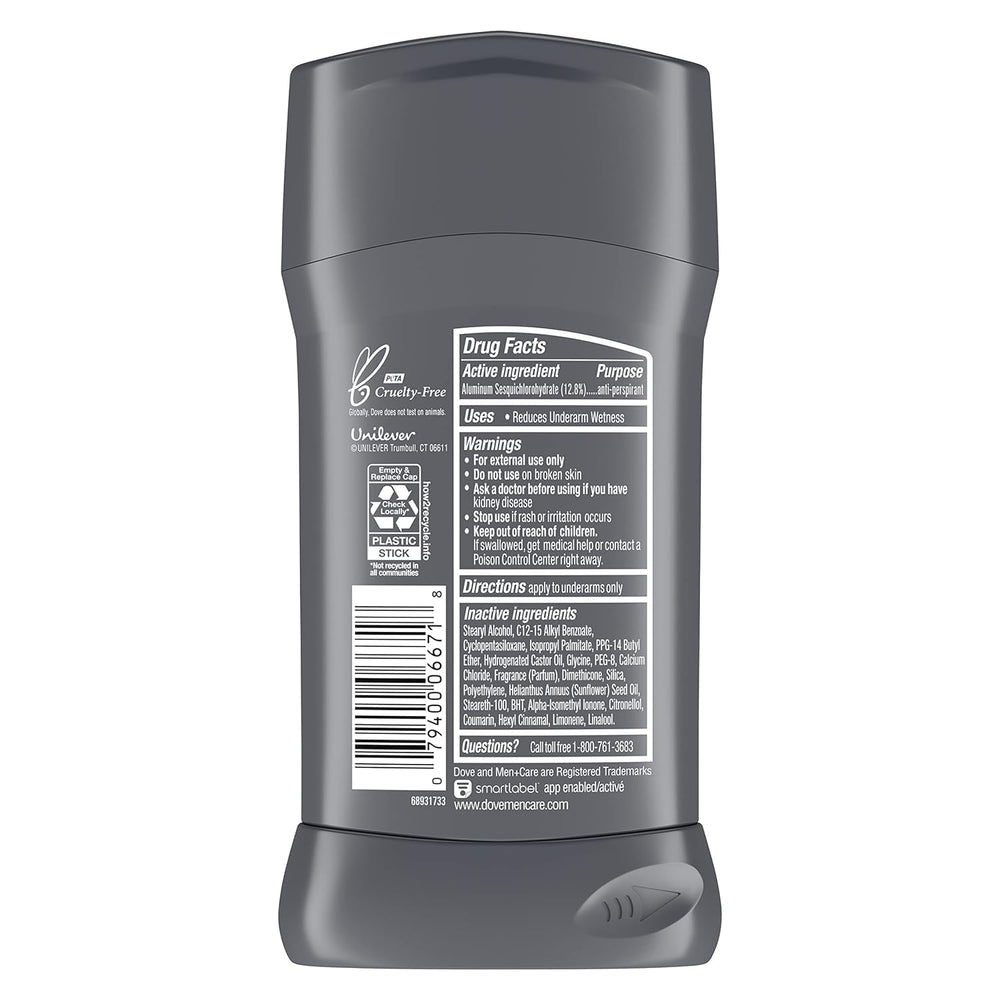 Dove Men+Care Clean Comfort Stick avec parfum lin doux et fraîcheur.