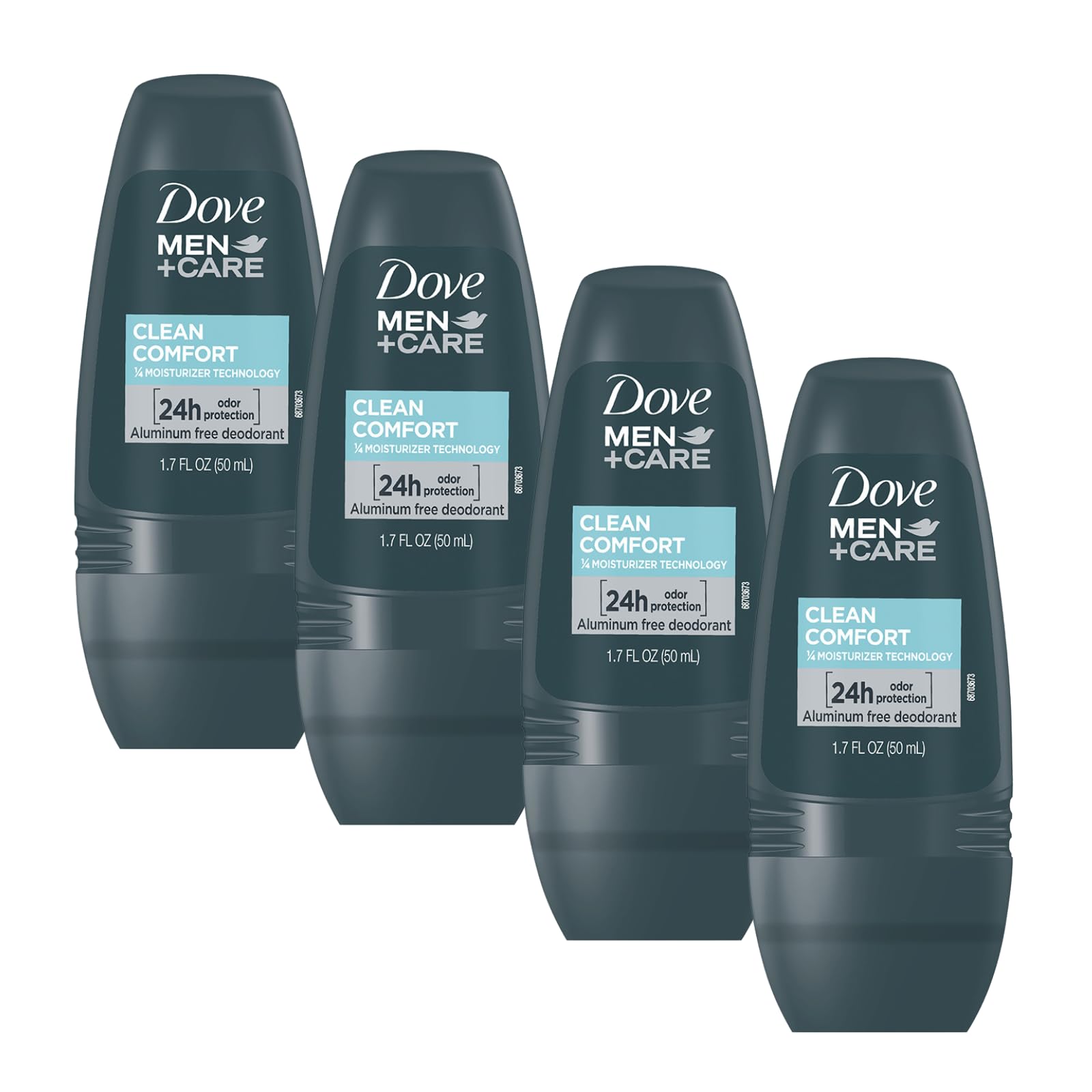 Pack Dove Men+Care Clean Comfort avec 4 bouteilles prêt à l’emploi.