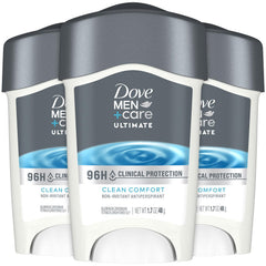 Dove Men+Care Déodorant, emballage avant, parfum frais et protection durable.