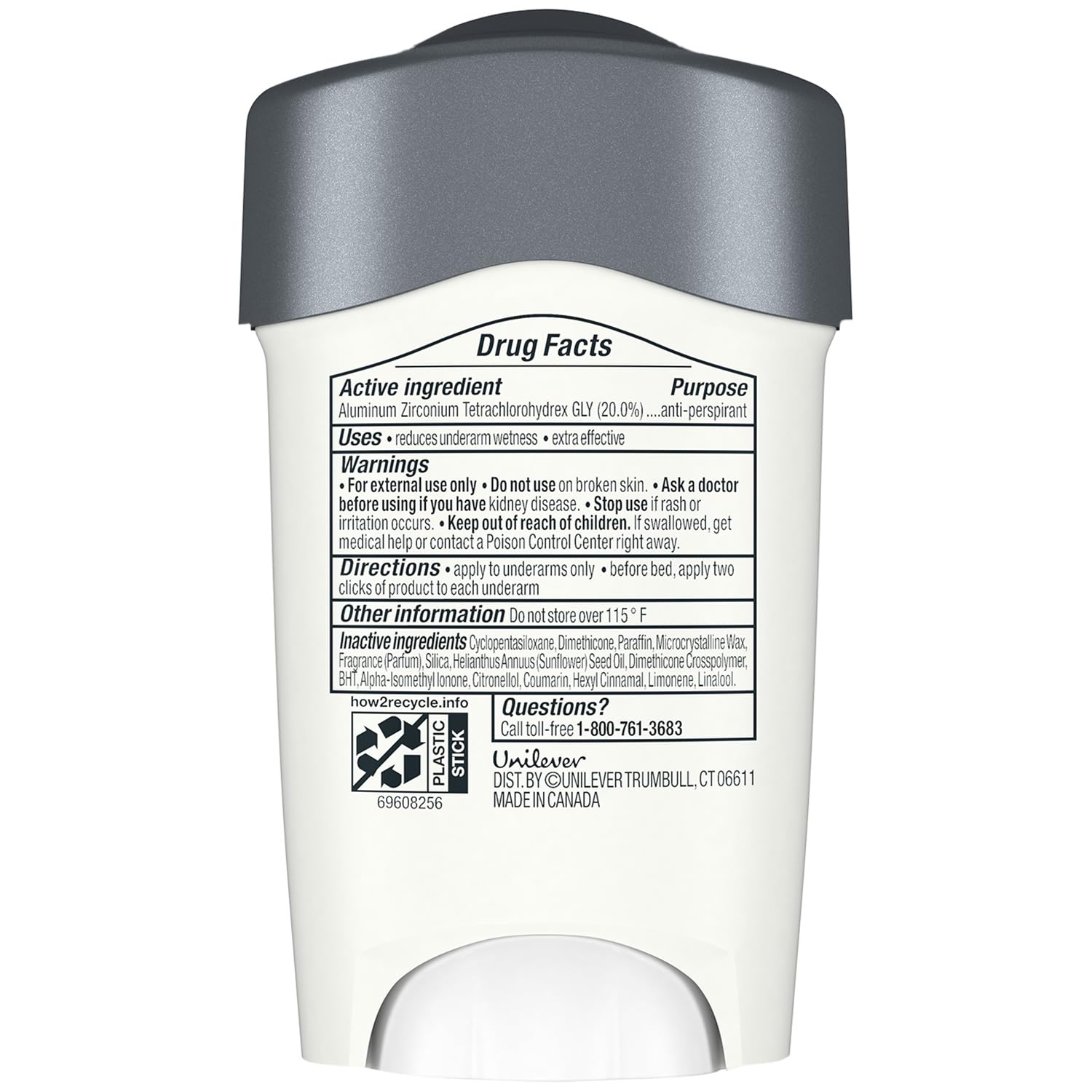 Dove Men+Care Déodorant, molette de dial pour une application précise.