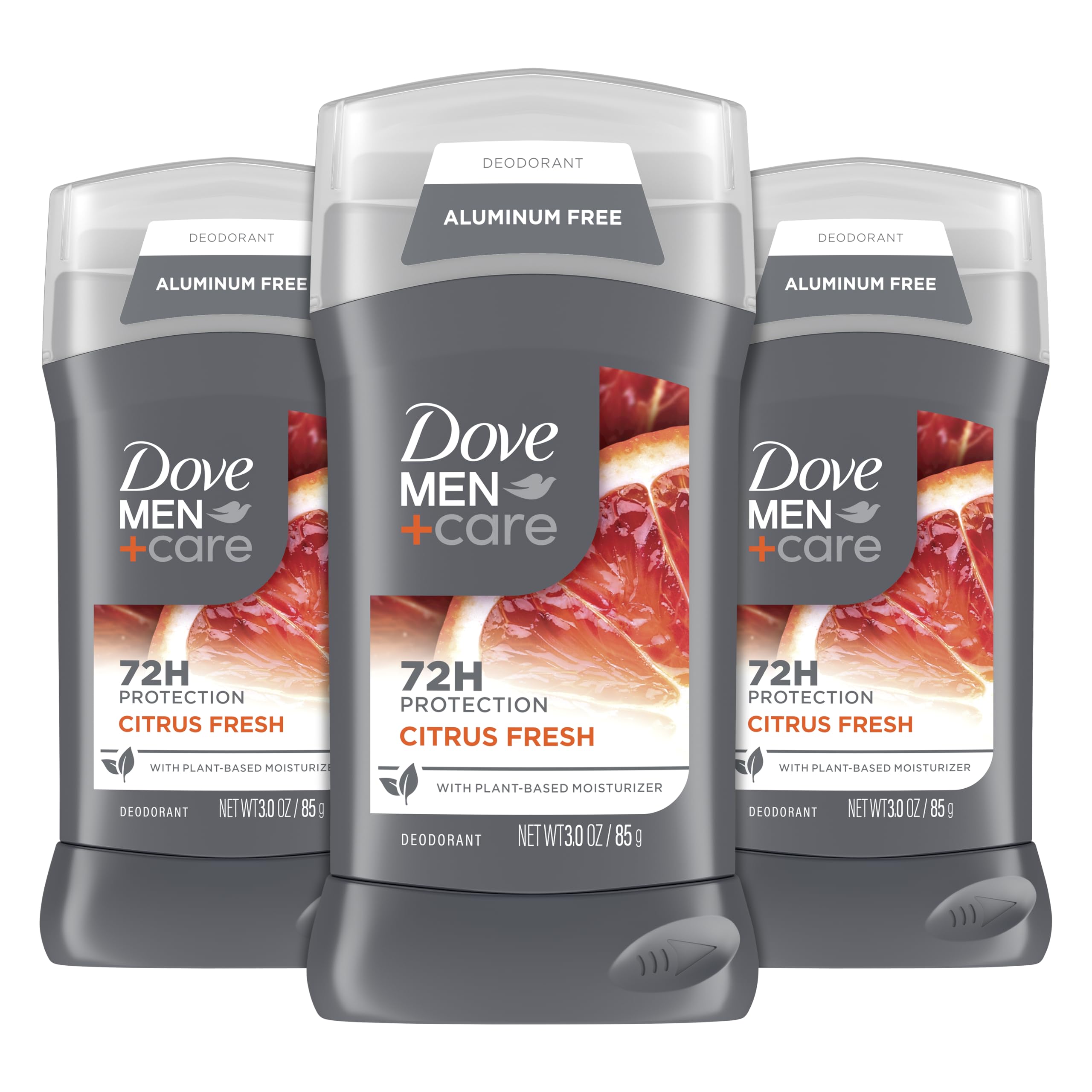 DOVE MEN+CARE Déodorant sans aluminium en stick, agrumes d'été, fraîcheur durable.
