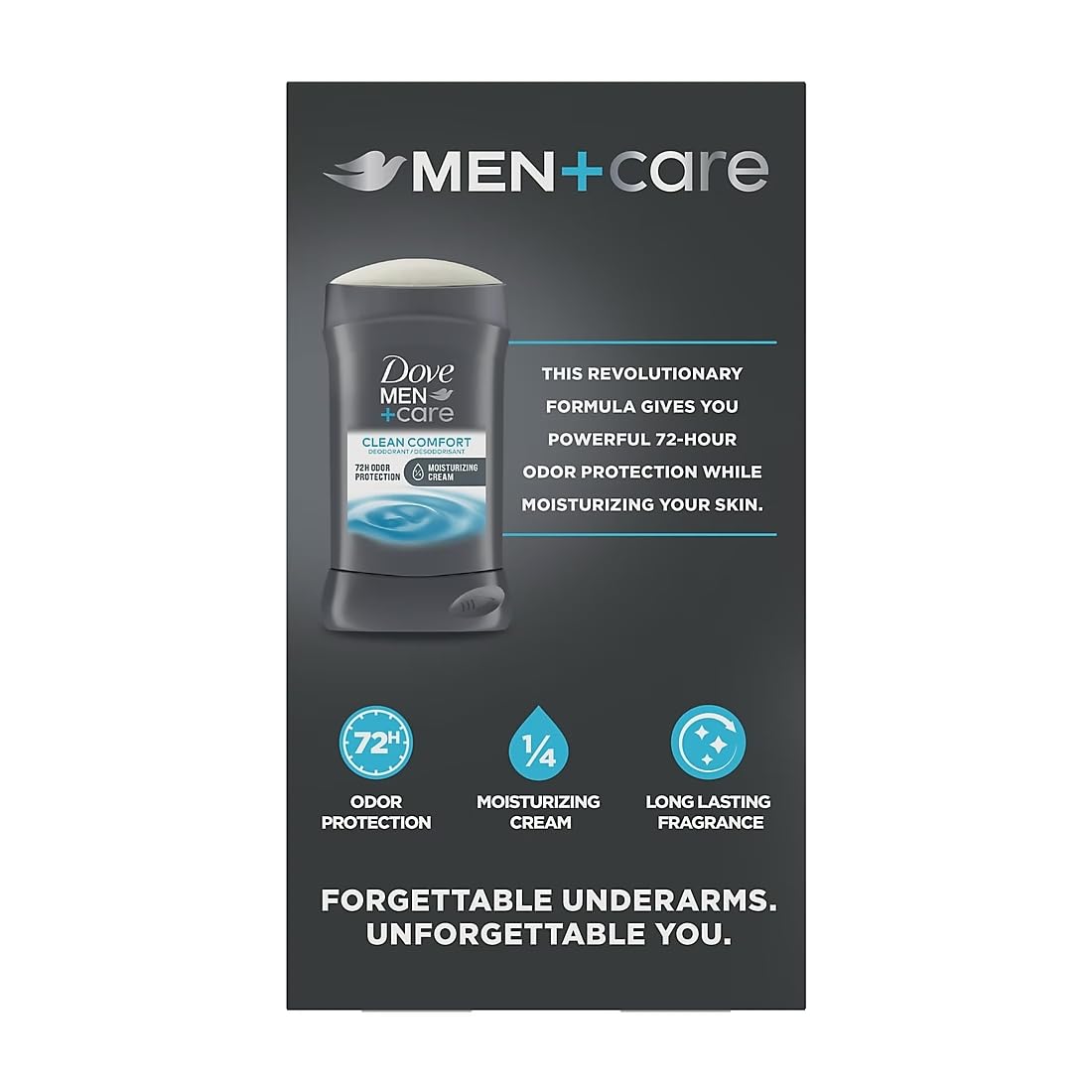 Dove Men+Care déodorant sans aluminium, emballage recyclable pour une routine responsable.