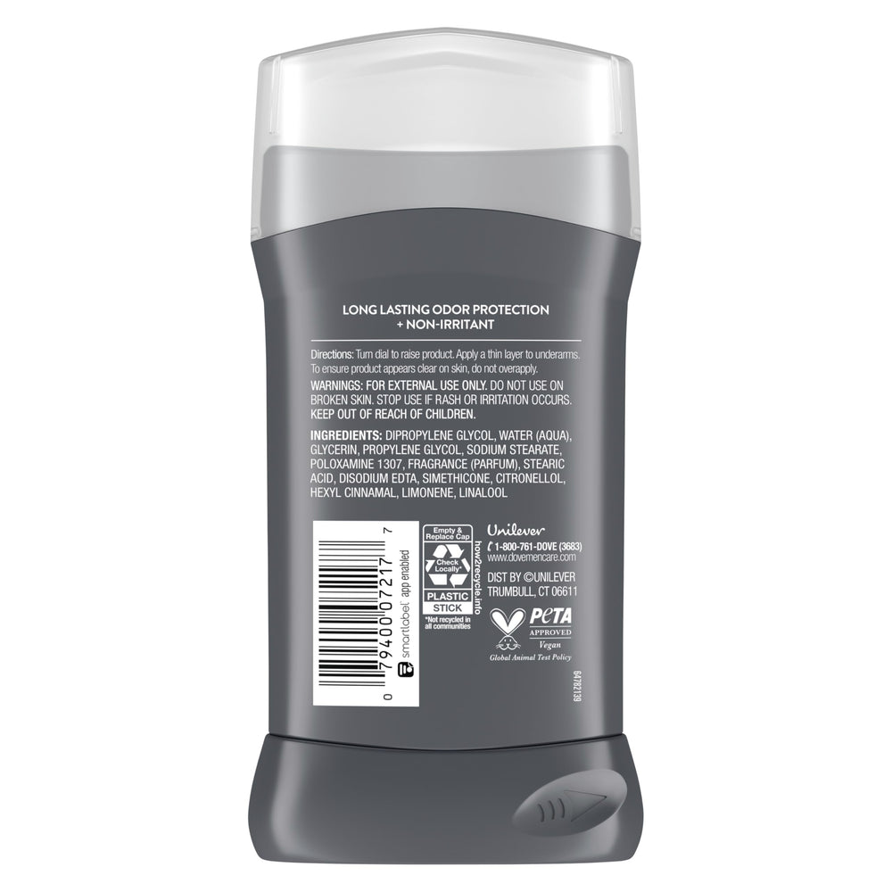 Dove Men+Care Déodorant Stick Extra Frais au parfum bergamote, lavande et santal.