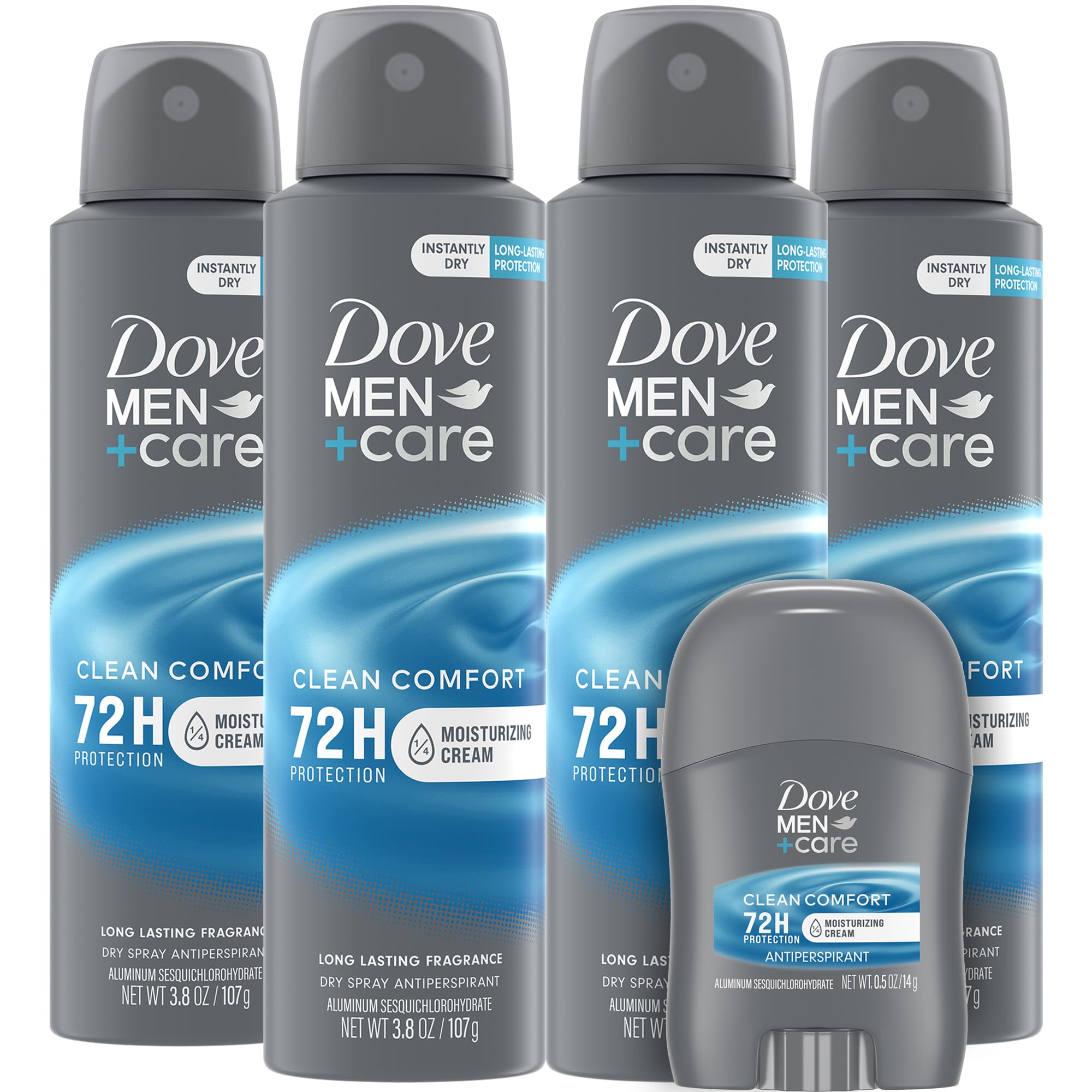 Dove Men+Care Dry Spray – bouteille de 3,8 oz prête à l’emploi et protection durable.