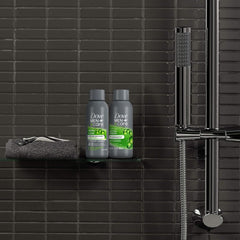 Gouttelettes MicroMoisture visibles dans le gel Dove Men+Care pour hydratation.