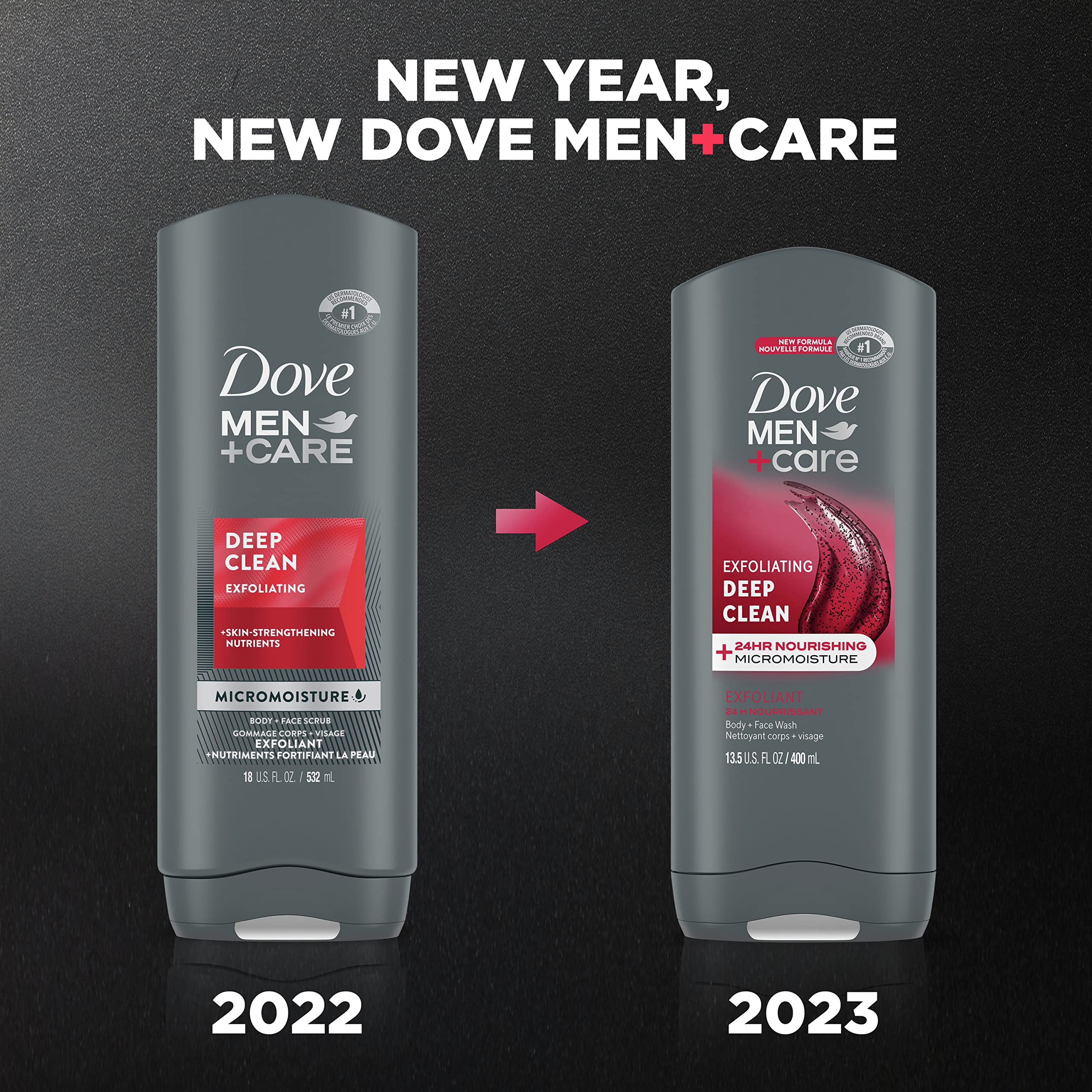 Dove Men+Care : grains exfoliants pour peau lisse.