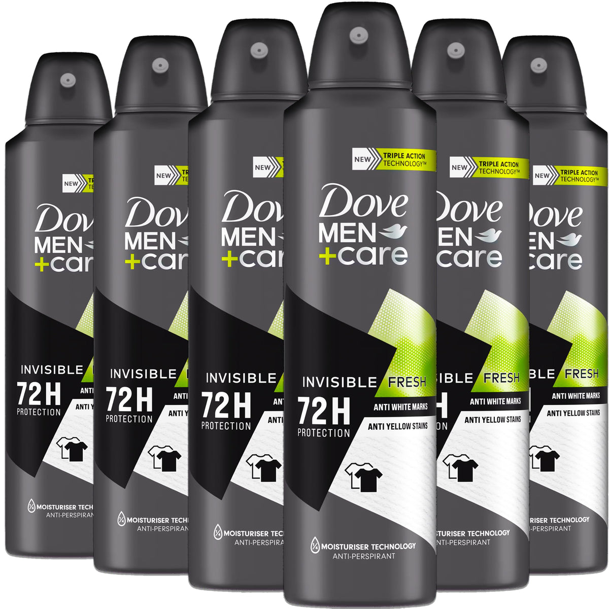 Dove Men+Care Invisible Fresh flacon — fraîcheur durable toute la journée.