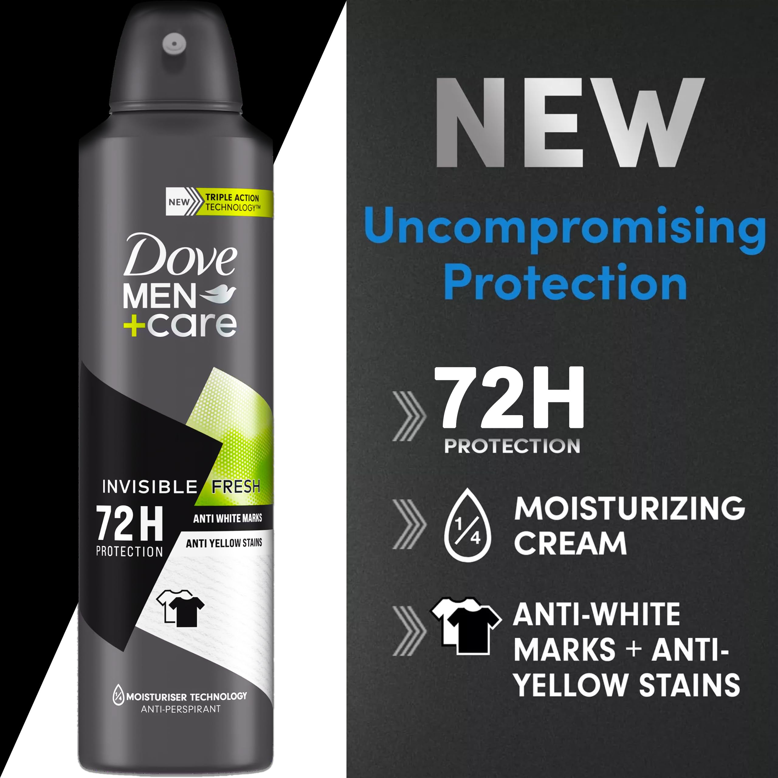 Dove Men+Care Invisible Fresh hydratation-peau — soin léger qui peut réduire la sécheresse.