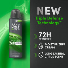 Lave‑corps voyage Dove Men+Care, flacon compact pratique en déplacement.