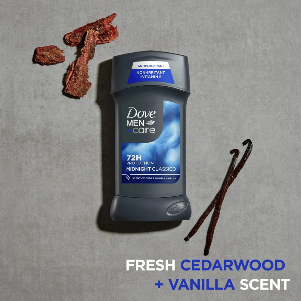 Dove Men+Care Midnight Classico emballage élégant pour facilité de rangement et présentation premium.