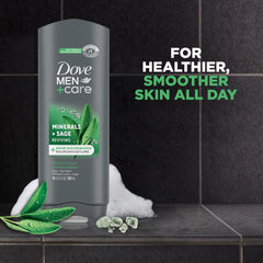Dove Men+Care Mineral Sage: etiquette-produit claire et moderne