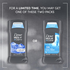 Parfum Aqua frais de Dove Men+Care, fraîcheur durable.