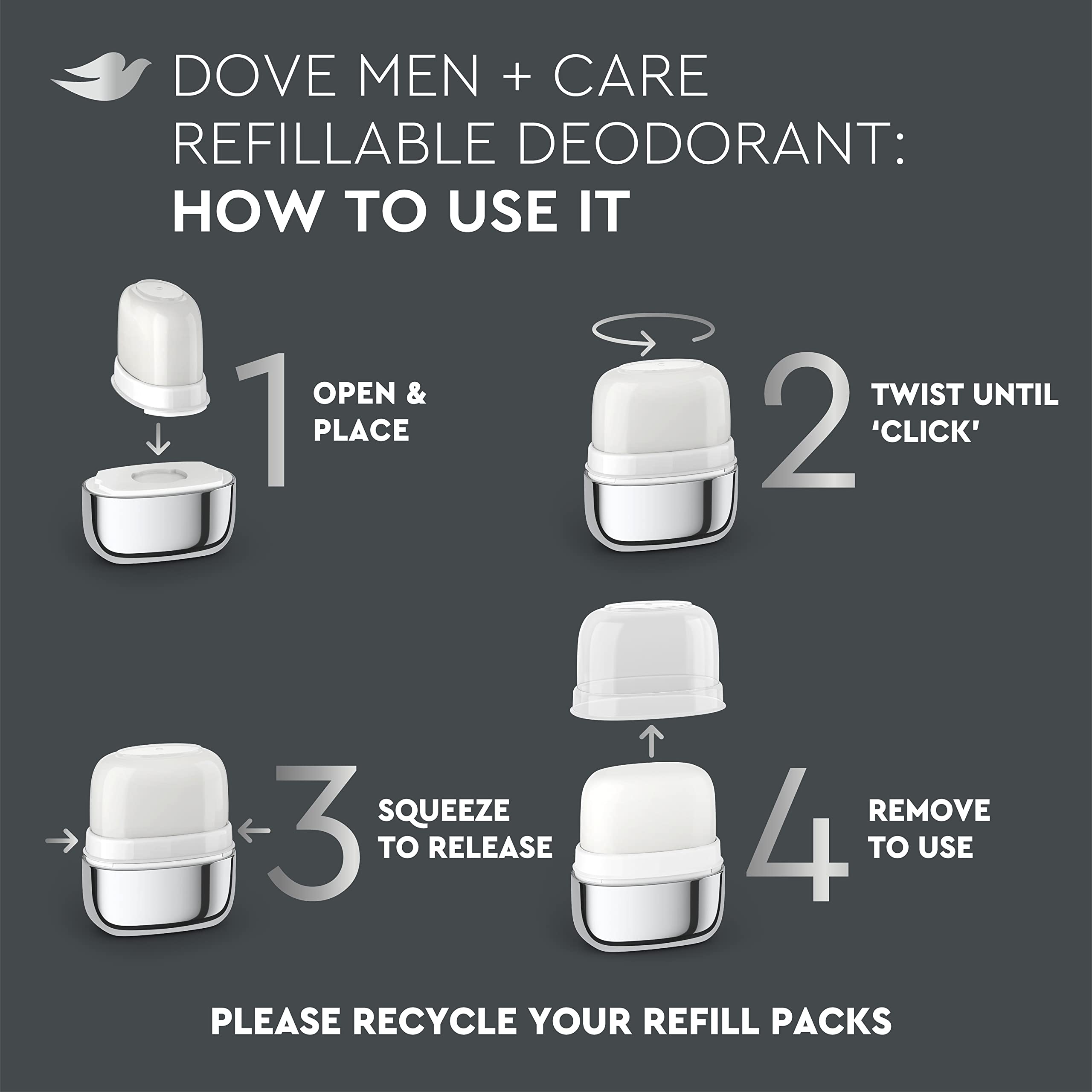 Dove Men+Care Déodorant au parfum frais, fraîcheur jusqu'à 48 heures.