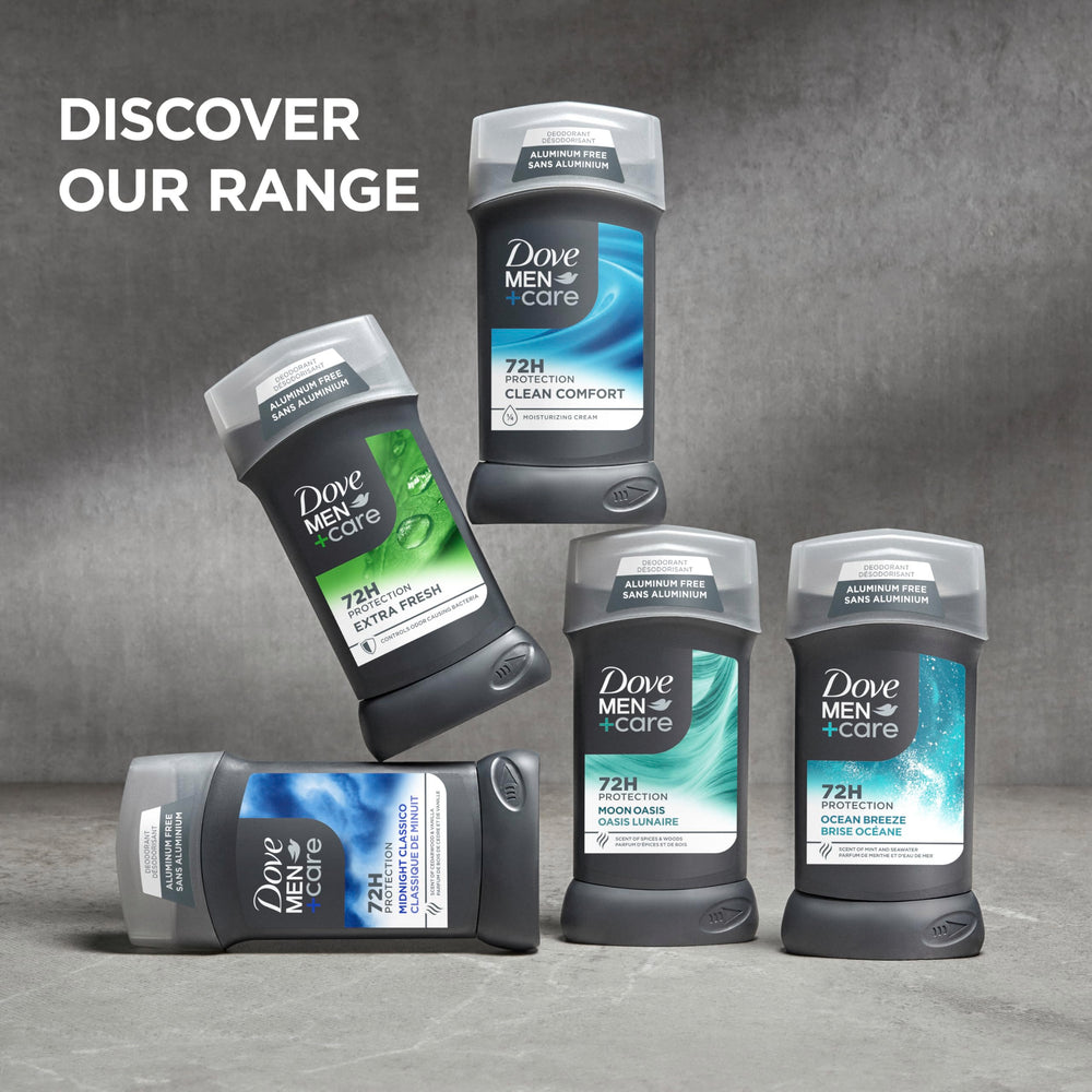 DOVE Men+Care Rustic Sandalwood deodorant in hand for smooth glide