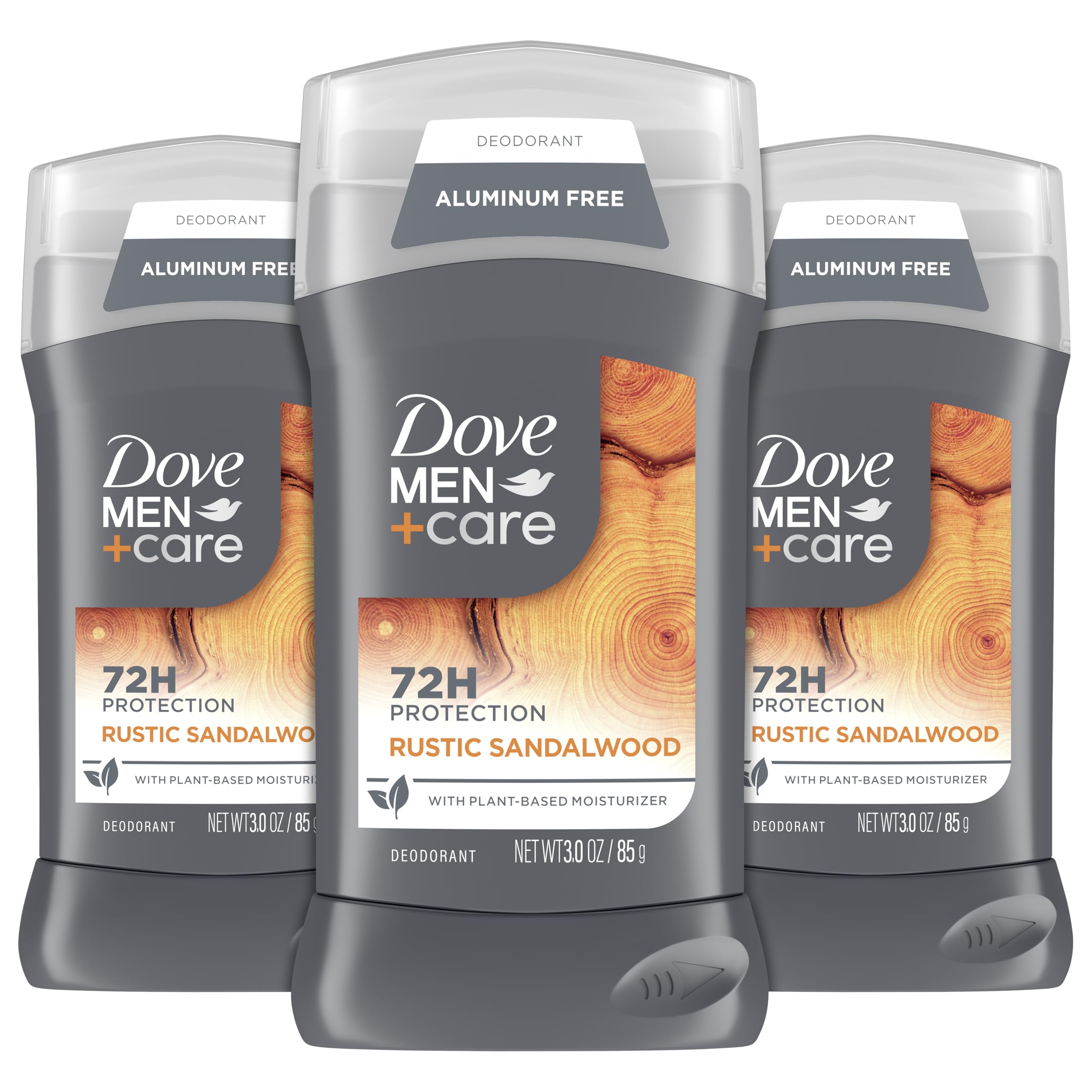 DOVE Men+Care Rustic Sandalwood deodorant stick front view for daily freshness