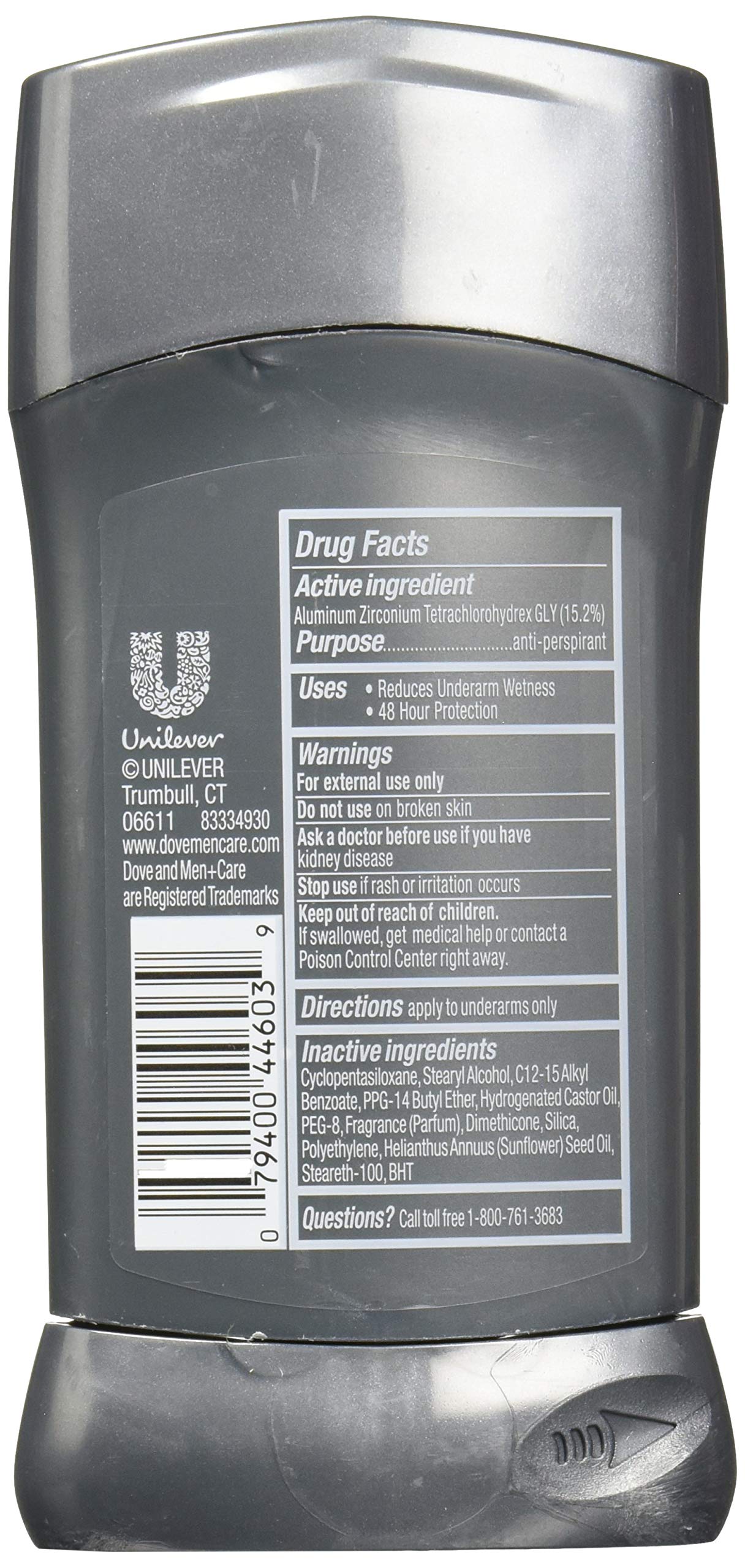 Dove Men+Care Sensitive Shield, stick prêt à l'emploi pour les aisselles sensibles.