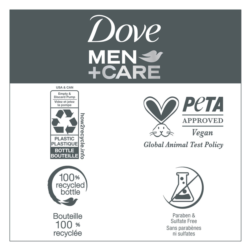 Utilisation quotidienne rapide avec Dove Men+Care pour cheveux propres.