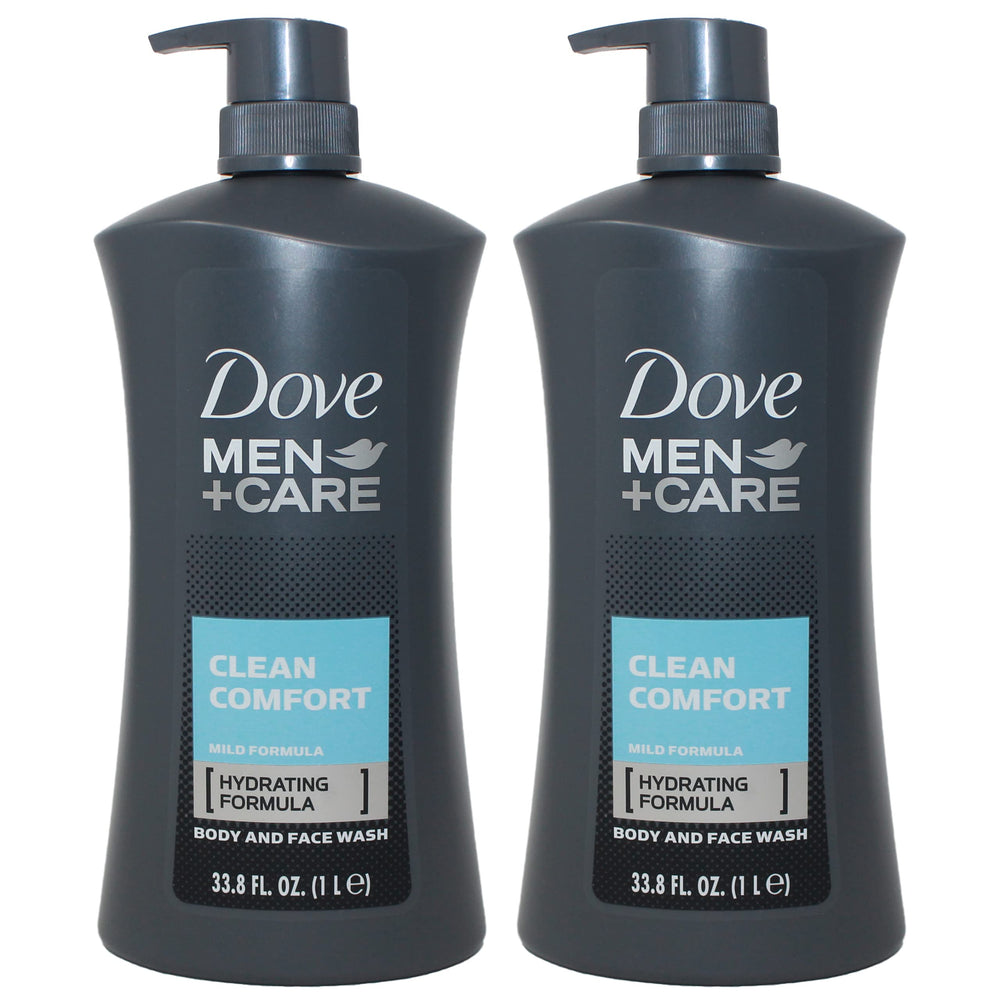 Gel douche Dove Men Clean Comfort pour corps et visage, hydratant et rafraîchissant.