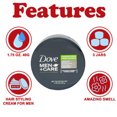 Crème de coiffage Dove Men+Care – pot clair et prise en main facile.